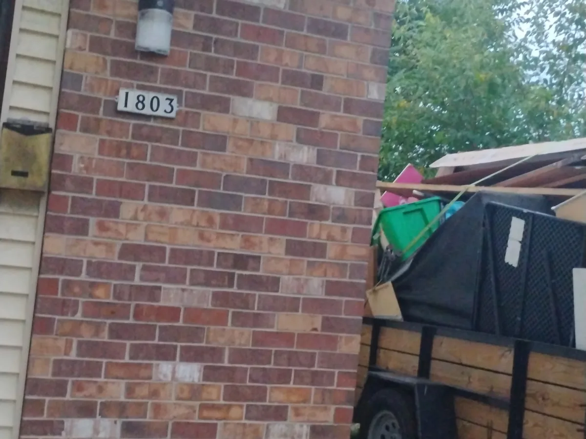 Trailer packed with household junk ready for hauling